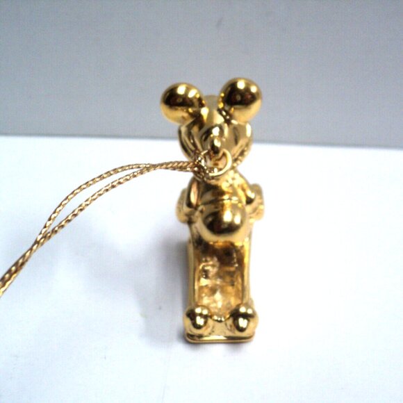 Disney Mickey Mouse Skiing Gold-toned Ornament Lenox 1997 Edition Christmas Xmas - Picture 3 of 4